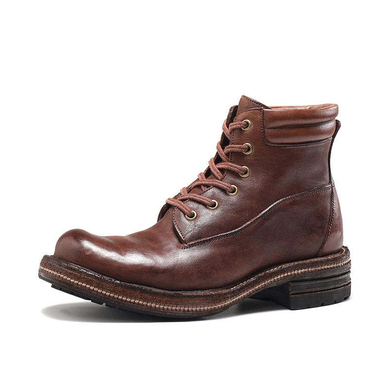 IronHide™ Handmade Horse Leather Work Boots – Retro Men’s Outdoor Thick Sole Casual Shoes 3