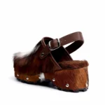 WildCharm™ Women Platform Fur Clogs – Vintage Studded Cowboy Sandals with Buckle & Arch Support 5