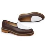 Timeless Elegance™ Men’s Handmade Suede Linen Loafers – Wooden Sole Summer Slip-On Dress Shoes 3