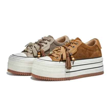New Women's Sneakers™ – Thick-Soled Retro Skateboard Shoes | Genuine Leather Casual Shoes 2