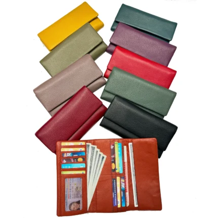 EleganceLine™ Women's Long Cowhide Leather Wallet – Slim Clutch with Card Holder 1