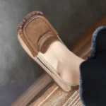 NomadEase™ Women’s Cow Suede Platform Wedge Flats – Handmade Slip-On Ethnic Wedge Shoes for Spring & Summer 4