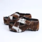 VintageStride™ Women’s Mary Jane Platform Clogs – Natural Calf Hair Mules with Leather Lining and Arch Support 3