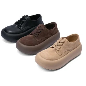 Elevate™ Women’s Thick-Soled Lace-Up Platform Shoes – Casual Suede Oxford Wedge 1