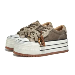 New Women's Sneakers™ – Thick-Soled Retro Skateboard Shoes | Genuine Leather Casual Shoes 1