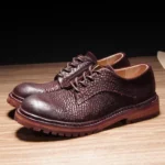 Original Gentleman™ British Thick Sole Brown Derby Shoes – Men's Retro Business Casual Shoes 5
