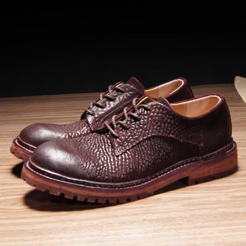 Original Gentleman™ British Thick Sole Brown Derby Shoes – Men's Retro Business Casual Shoes 5