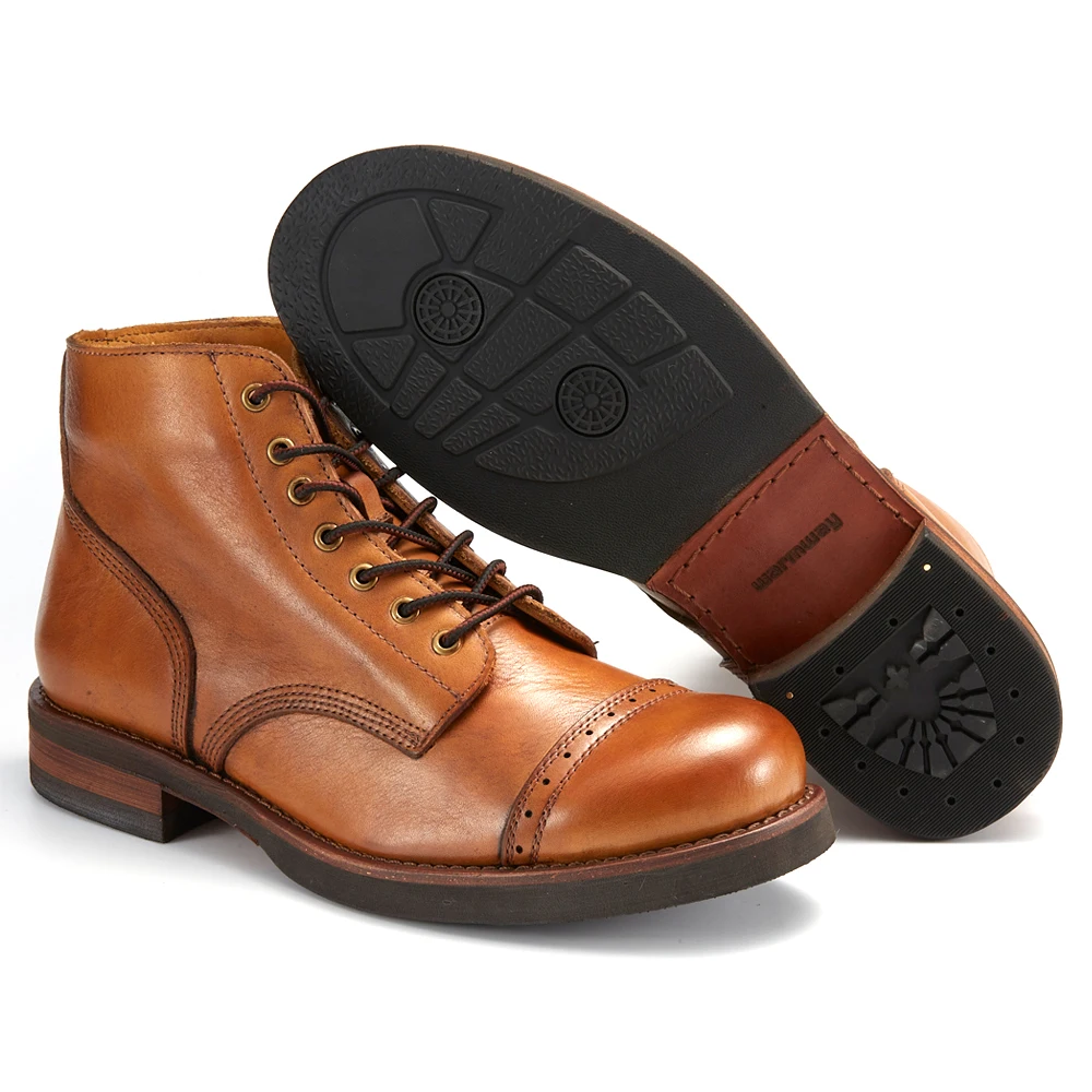 IronRidge™ Handmade Men Combat Boots – Waterproof Cow Leather Retro Outdoor Ankle Boots 3