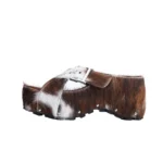 VintageStride™ Women’s Mary Jane Platform Clogs – Natural Calf Hair Mules with Leather Lining and Arch Support 6
