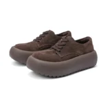 Elevate™ Women’s Thick-Soled Lace-Up Platform Shoes – Casual Suede Oxford Wedge 3