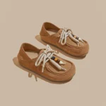 Originality™ Women’s Genuine Leather Flat Sneakers – Casual Suede Loafers for Spring & Autumn 4