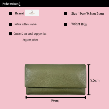 EleganceLine™ Women's Long Cowhide Leather Wallet – Slim Clutch with Card Holder 2