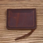 HeritageCraft™ Men's Genuine Leather Short Wallet – Handmade Cowhide Trifold with Zipper Coin Pocket 2