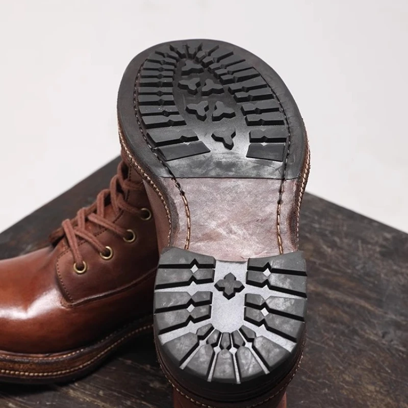 IronHide™ Handmade Horse Leather Work Boots – Retro Men’s Outdoor Thick Sole Casual Shoes 5
