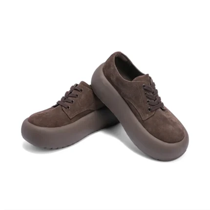 Elevate™ Women’s Thick-Soled Lace-Up Platform Shoes – Casual Suede Oxford Wedge 2