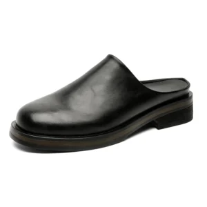 UrbanLift™ Men’s Platform Leather Mules – Backless Slip-On Thick Sole Summer Loafers 1