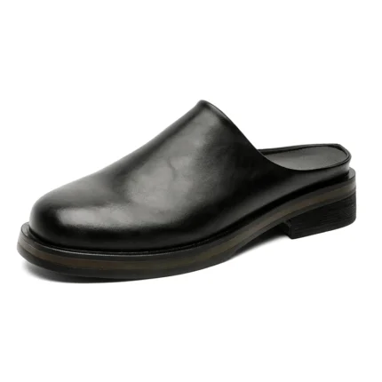 UrbanLift™ Men’s Platform Leather Mules – Backless Slip-On Thick Sole Summer Loafers 1