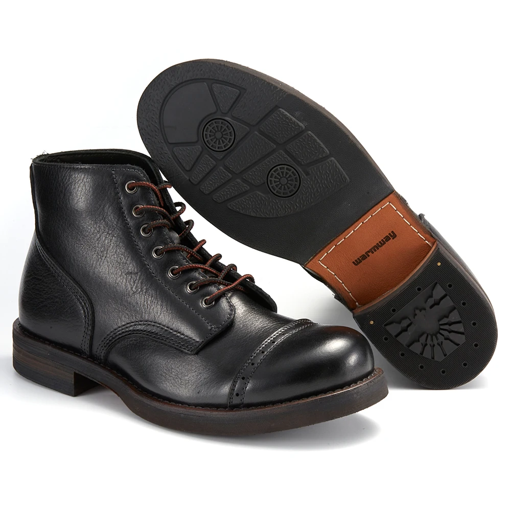 IronRidge™ Handmade Men Combat Boots – Waterproof Cow Leather Retro Outdoor Ankle Boots 4