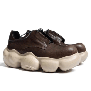 ElevateCraft™ Handmade Leather Casual Sneakers – Men’s Height Increasing Round Toe Platform Shoes