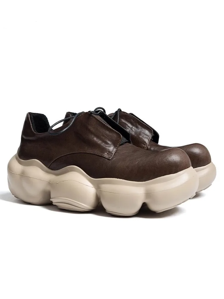 ElevateCraft™ Handmade Leather Casual Sneakers – Men’s Height Increasing Round Toe Platform Shoes ElevateCraft™ Handmade Leather Casual Sneakers – Men’s Height Increasing Round Toe Platform Shoes