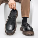 BoldStep™ Thick Platform Leather Mules for Men – Backless Designer Loafers Summer Slip-On Shoes 3
