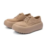 Elevate™ Women’s Thick-Soled Lace-Up Platform Shoes – Casual Suede Oxford Wedge 5