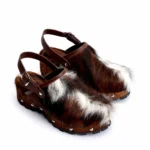 WildCharm™ Women Platform Fur Clogs – Vintage Studded Cowboy Sandals with Buckle & Arch Support 3