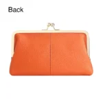 RFID Genuine Leather Kiss Lock Wallet – Long Clutch Purse with Card Holder for Women 4