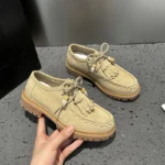 Heritage Step™ Women’s Suede Moccasins – Lace-Up Thick-Soled Loafers for Spring & Autumn 6