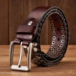 UNITYPUREMAX™ 3.8CM Men’s Studded Punk Leather Belt – Hip Hop Streetwear 4