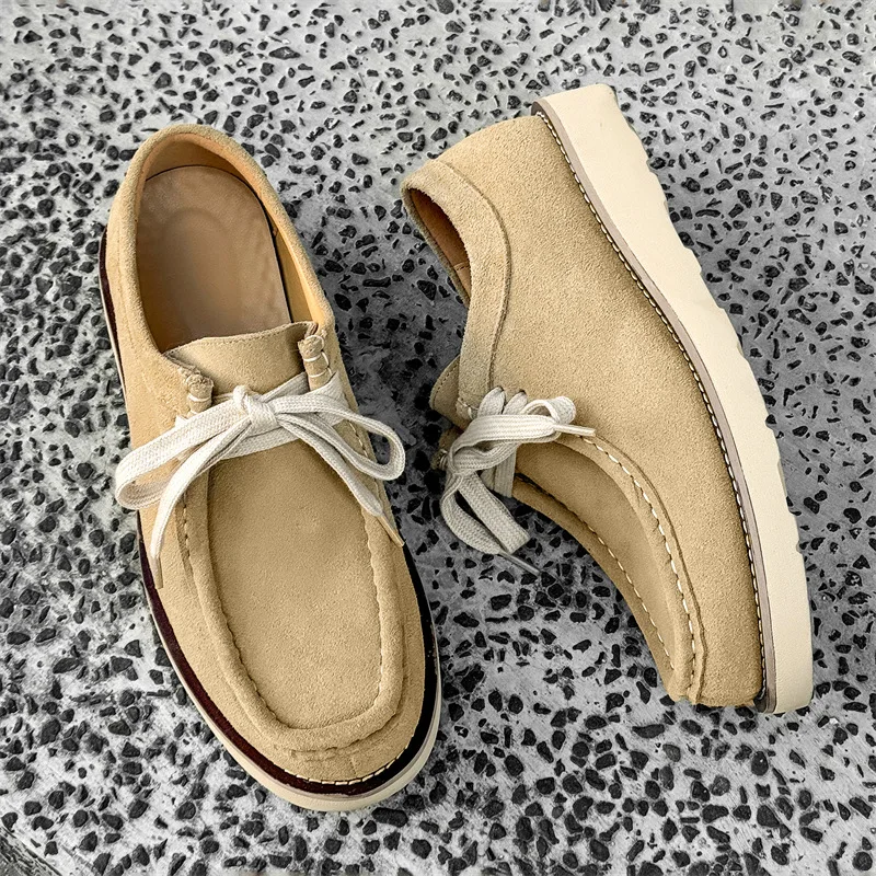 Handmade Cow Suede Leather Dress Loafers – Vintage British Men’s Wedding & Office Shoes 3