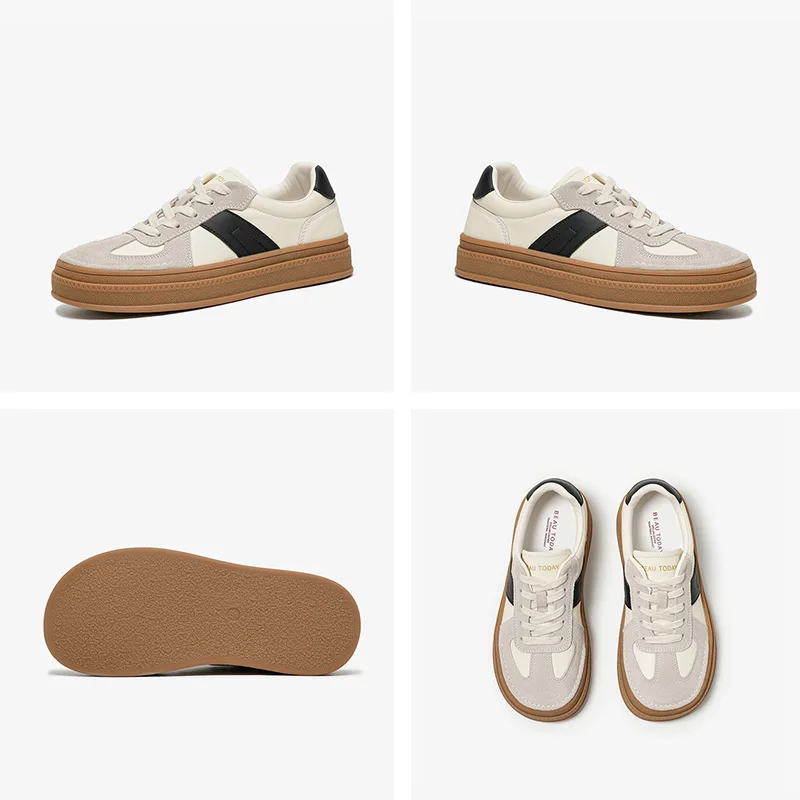 PatchLuxe™ Handmade Women’s Casual Sneakers – Cow Suede & Leather Patchwork Trainers 5