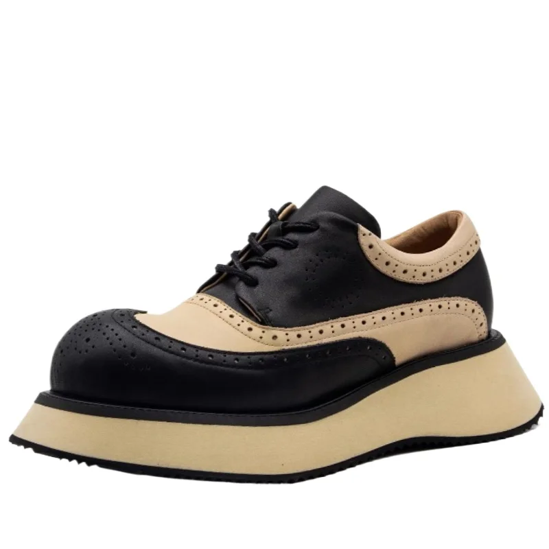UNITYPUREMAX™ Men’s Europe/American Wide Version Derby Shoes – Genuine Leather Thick Bottom Height Increasing Casual Shoes 1