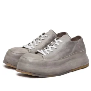 UNITYPUREMAX™ Washed Horse Leather Couple Sneakers – Retro Thick Sole Genuine Leather Casual Shoes 1