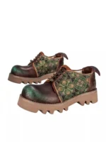 UNITYPUREMAX™ Handmade Vintage Men’s Patchwork Derby Shoes – Genuine Cowhide Leather 6