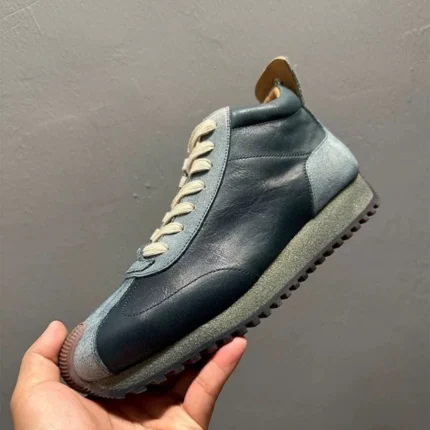 SkyRise™ Handmade Cow Leather High-Top Sneakers – Men’s Platform Casual Shoes with Height Boost 1