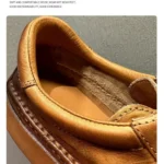 Vintage Handmade Cowhide Casual Shoes for Men | UNITYPUREMAX Thick Sole Round Toe Lace-Up 5