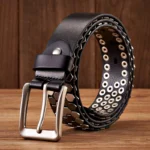 UNITYPUREMAX™ 3.8CM Men’s Studded Punk Leather Belt – Hip Hop Streetwear 5