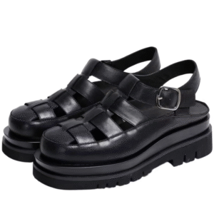 UNITYPUREMAX™ Men’s Roman Gladiator Platform Sandals – Genuine Leather Thick Sole Summer Beach Shoes