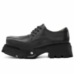 British Original™ Black Silver Derby Shoes – Genuine Leather Casual Dress Footwear 2