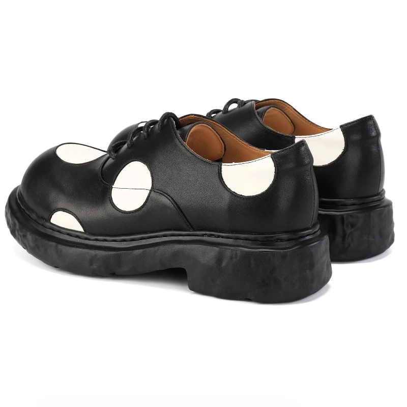 Stride™ Men’s Sports Derby Shoes – Color Block Leather Casual Sneakers, Height-Increasing 4