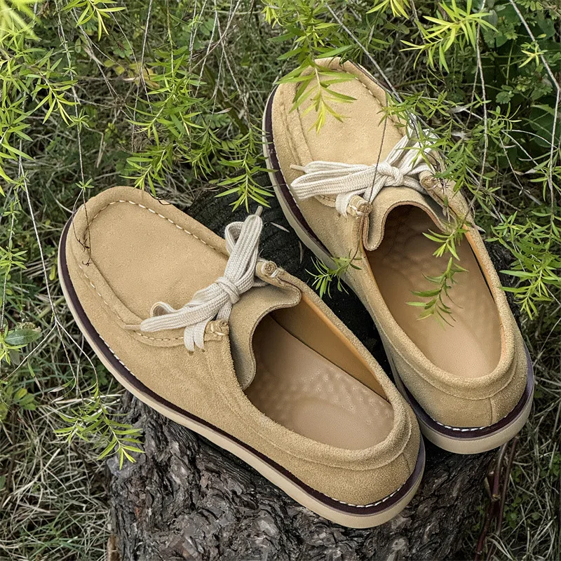 Handmade Cow Suede Leather Dress Loafers – Vintage British Men’s Wedding & Office Shoes 2