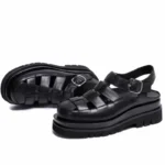 UNITYPUREMAX™ Men’s Roman Gladiator Platform Sandals – Genuine Leather Thick Sole Summer Beach Shoes 3