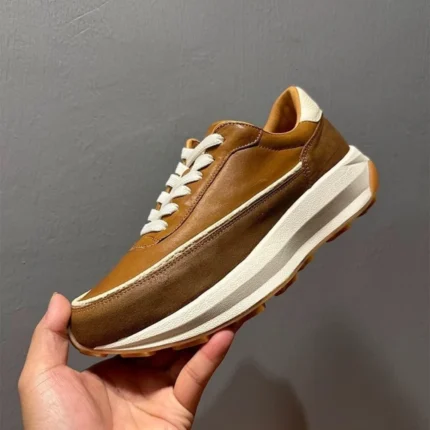 UNITYPUREMAX™ Handmade Cow Leather Vintage Work Shoes – Men’s Thick Sole Height Increasing Casual Shoes 1