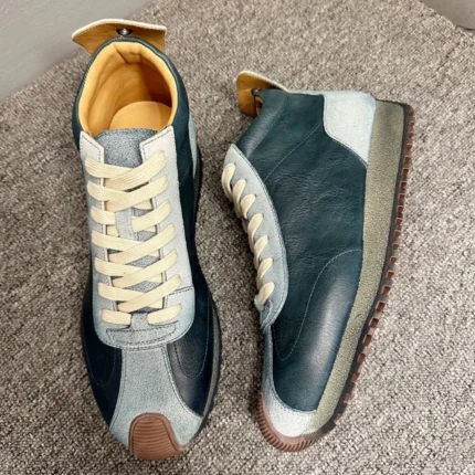 SkyRise™ Handmade Cow Leather High-Top Sneakers – Men’s Platform Casual Shoes with Height Boost 2