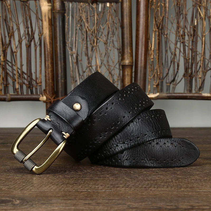 UNITYPUREMAX™ Unisex 3.8CM Vintage Genuine Leather Belt – Italian Cowhide Pin Buckle 5
