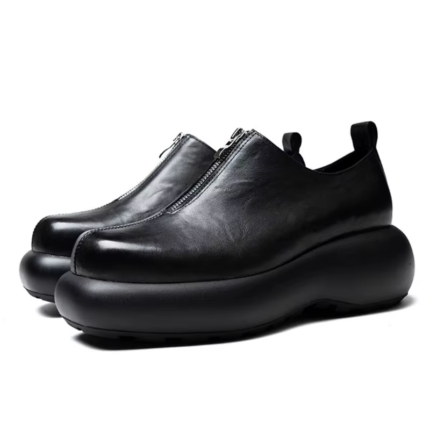 UNITYPUREMAX™ Men’s Derby Zipper Height Increasing Shoes – Genuine Leather Thick Sole Casual Sneakers