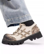 Designer Men’s Leather & Canvas Platform Casual Shoes – UNITYPUREMAX