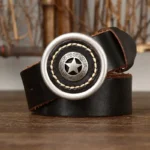 PrestigeCraft™ 3.8CM Genuine Leather Men’s Belt – Thick Cowhide Cowboy & Jeans Belt with Smooth Buckle 6