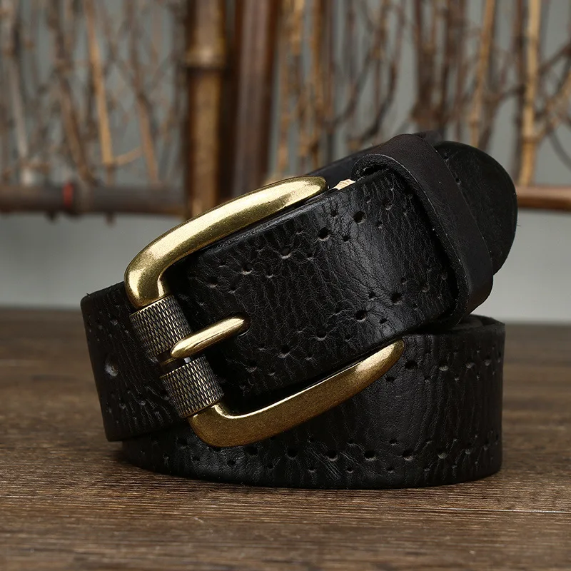 UNITYPUREMAX™ Unisex 3.8CM Vintage Genuine Leather Belt – Italian Cowhide Pin Buckle 3